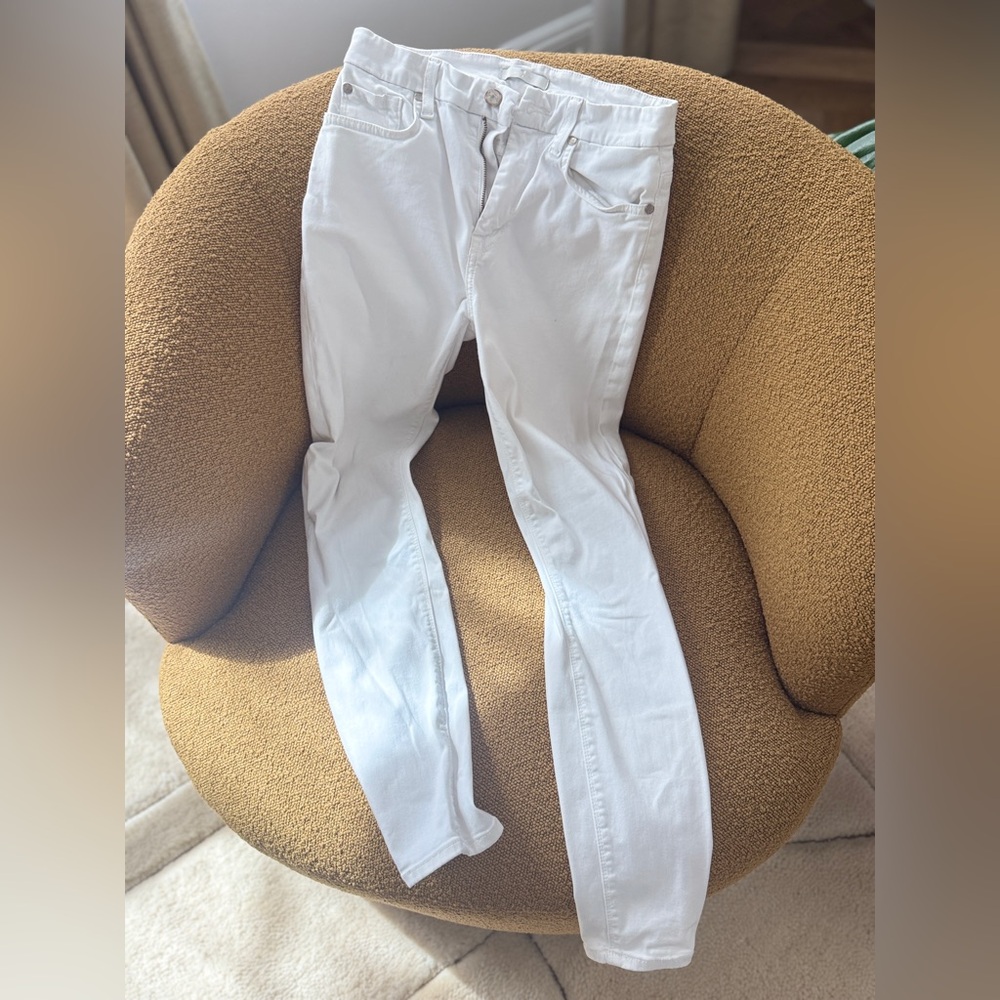 7 For All Mankind White Skinny Jeans - Slim Fit